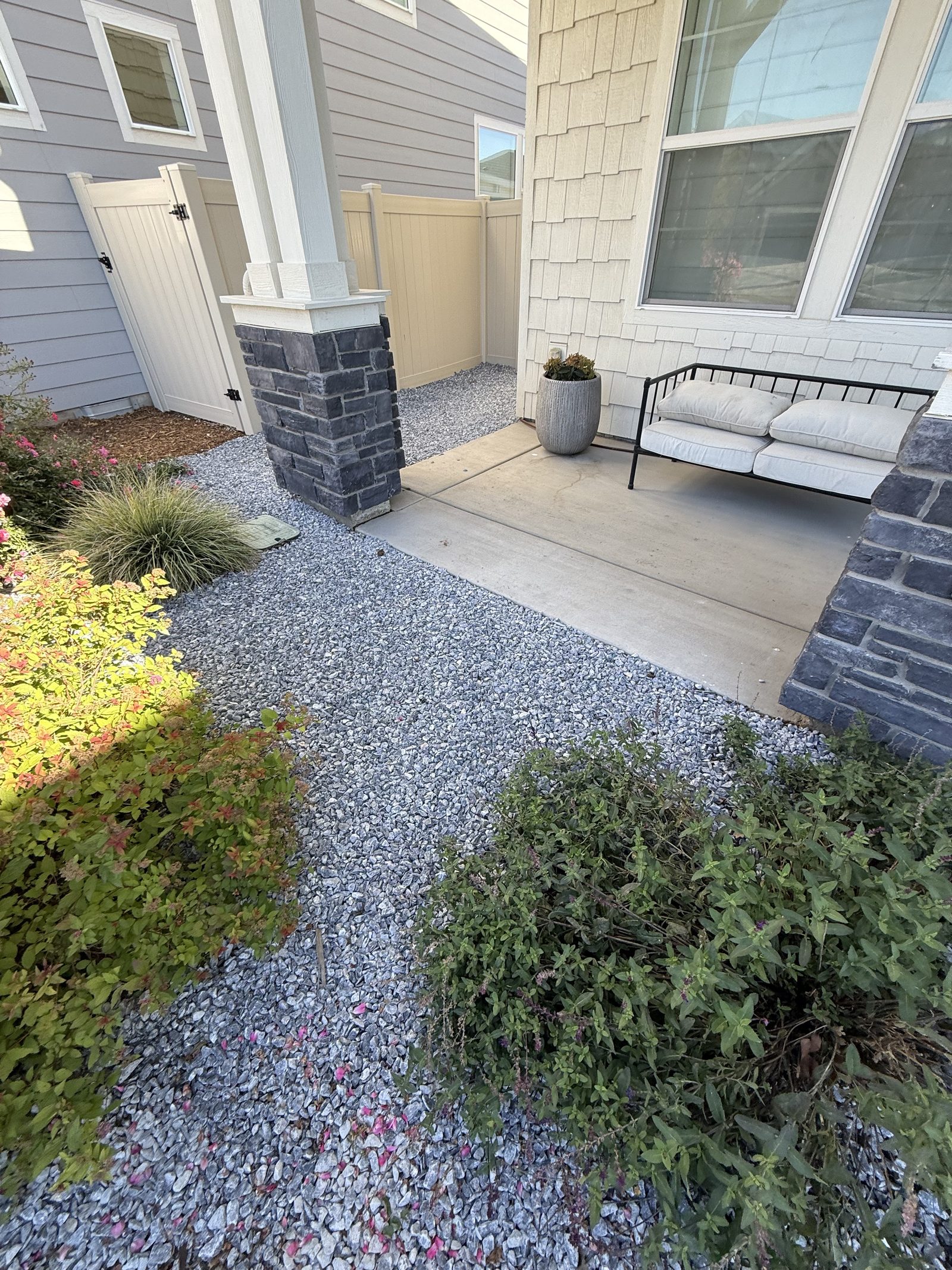 Finished front yard porch area — Meridian Idaho